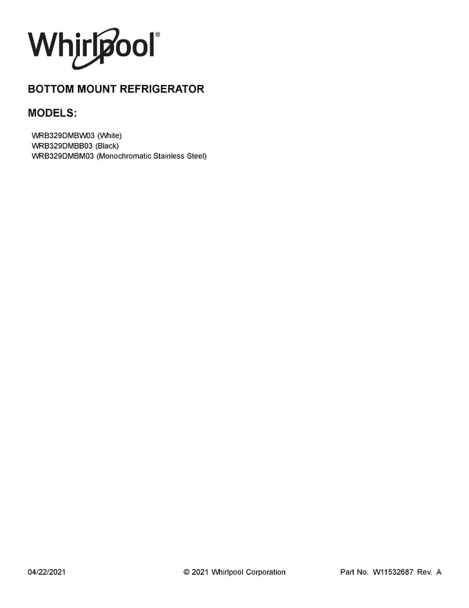 Diagram for WRB329DMBW03