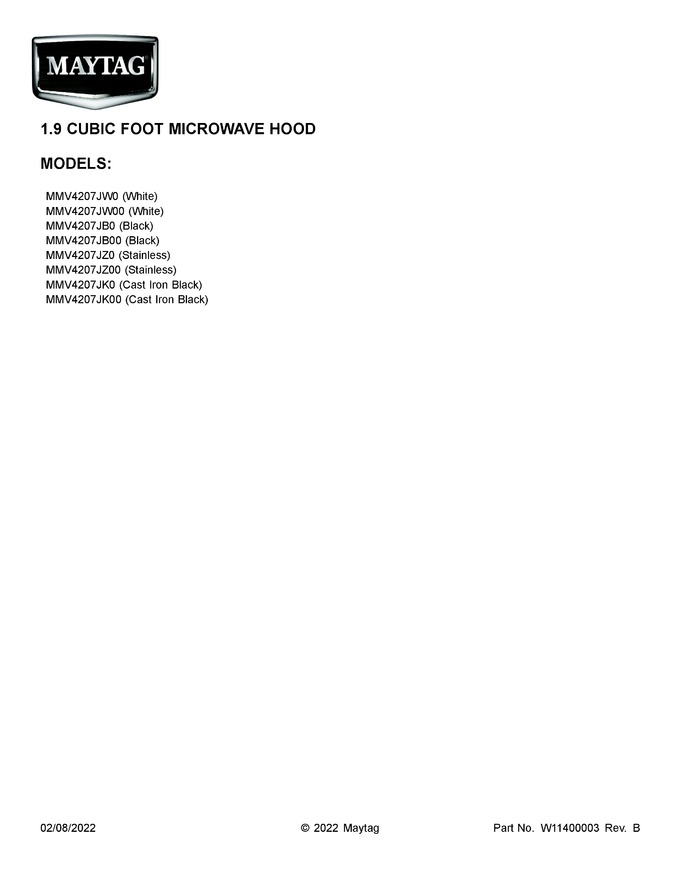 Diagram for MMV4207JZ0