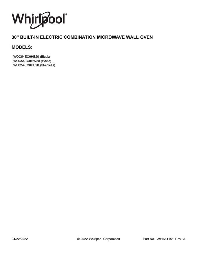 Diagram for WOC54EC0HW20