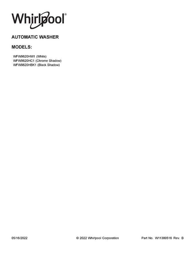 Diagram for WFW9620HW1