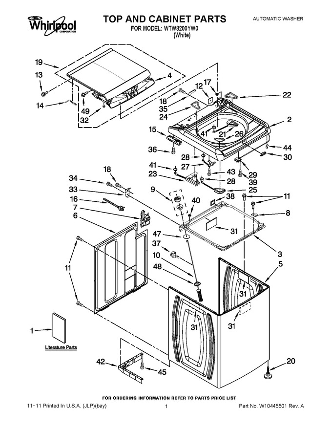 Diagram for WTW8200YW0