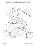 Diagram for 03 - Cooktop, Burner And Grate Parts