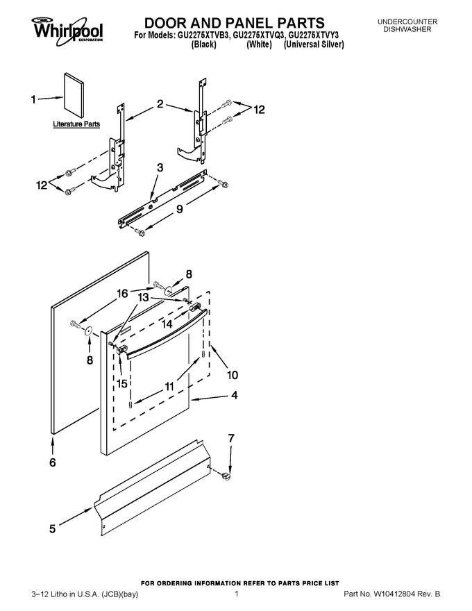 Diagram for GU2275XTVY3