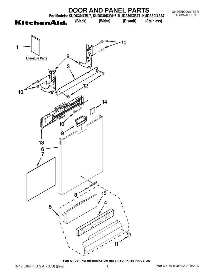 Diagram for KUDS30IXWH7