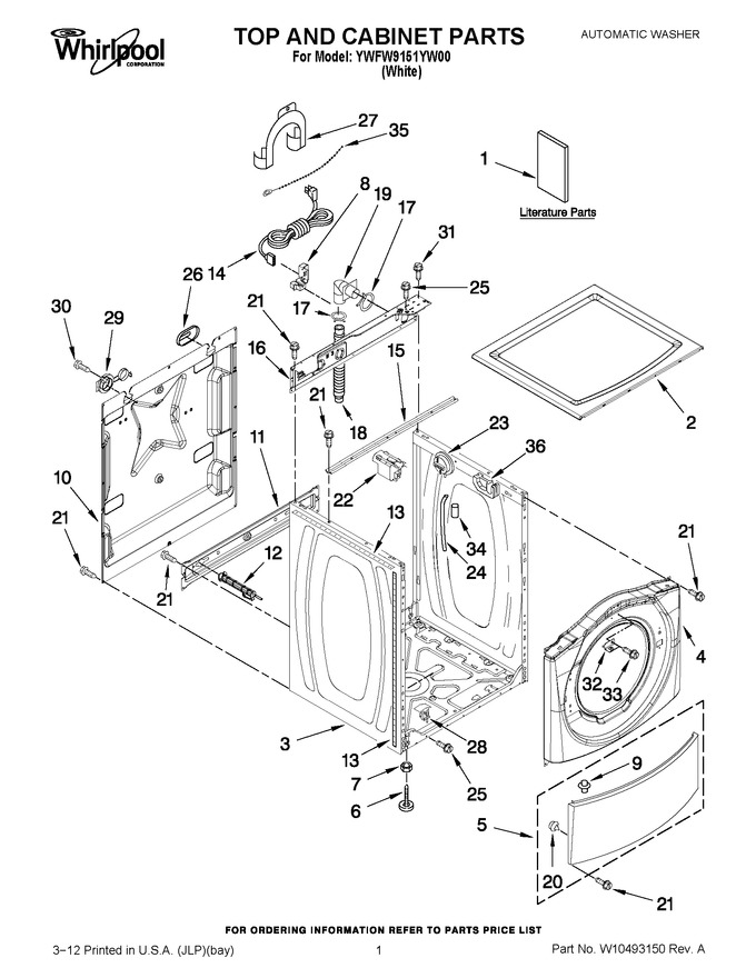 Diagram for YWFW9151YW00