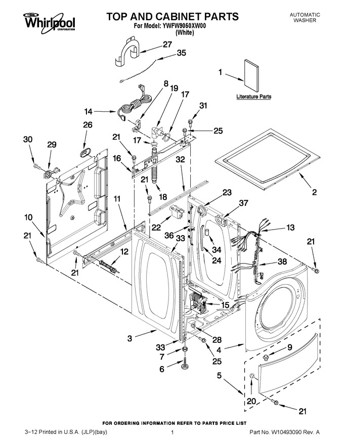 Diagram for YWFW9050XW00