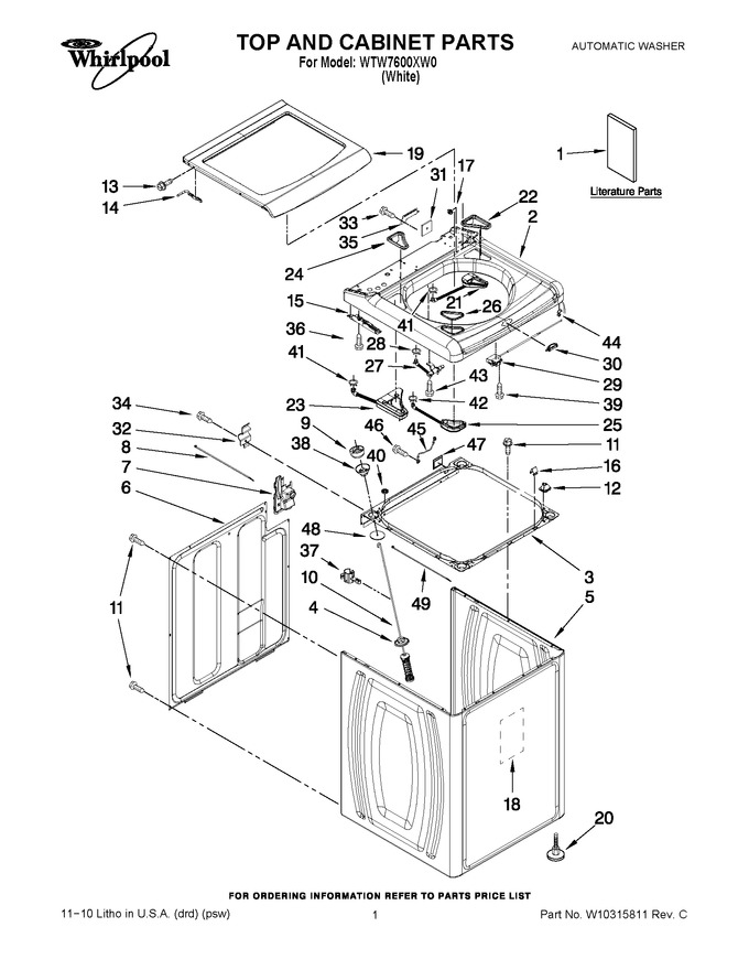 Diagram for WTW7600XW0