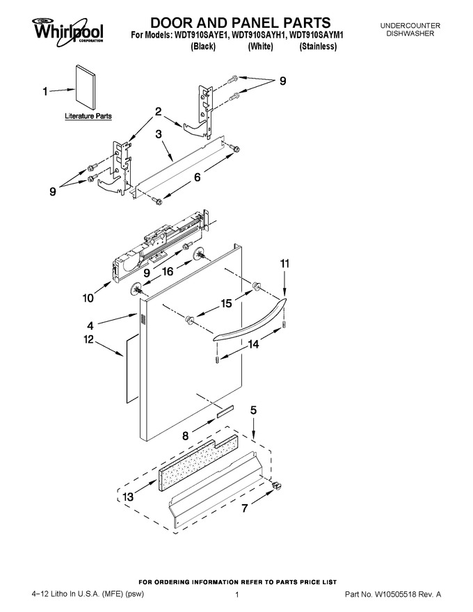 Diagram for WDT910SAYE1