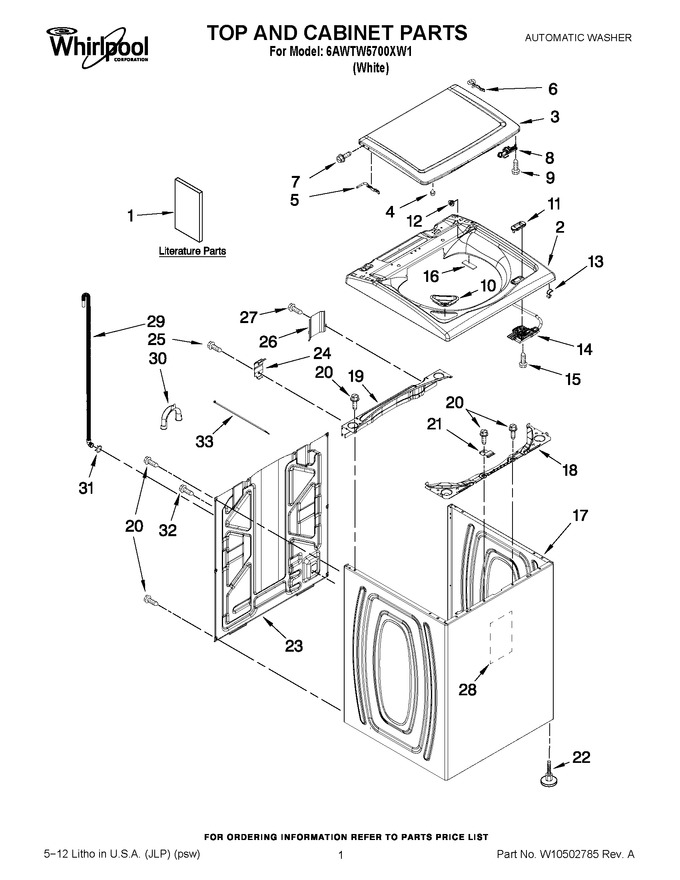 Diagram for 6AWTW5700XW1