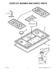 Diagram for 01 - Cooktop, Burner And Grate Parts