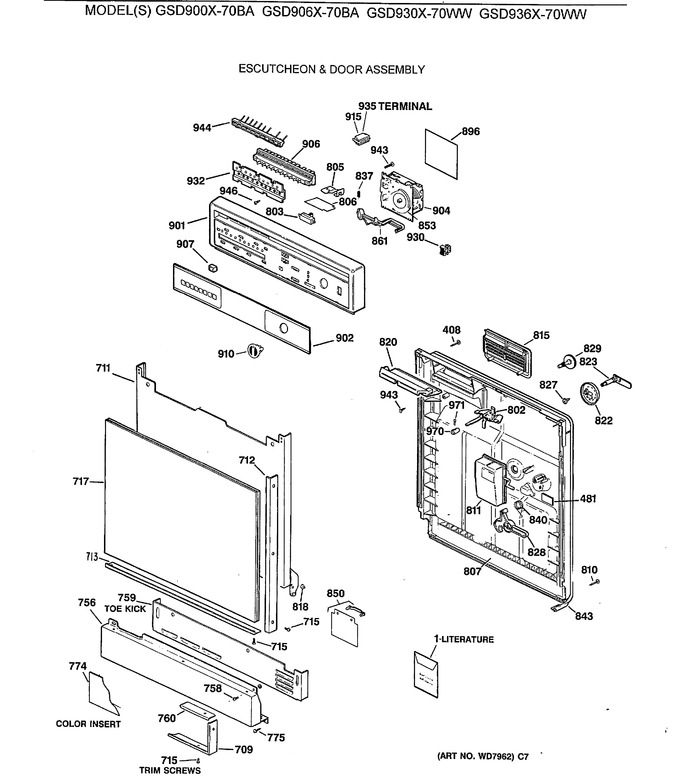 Diagram for GSD936X-70WW