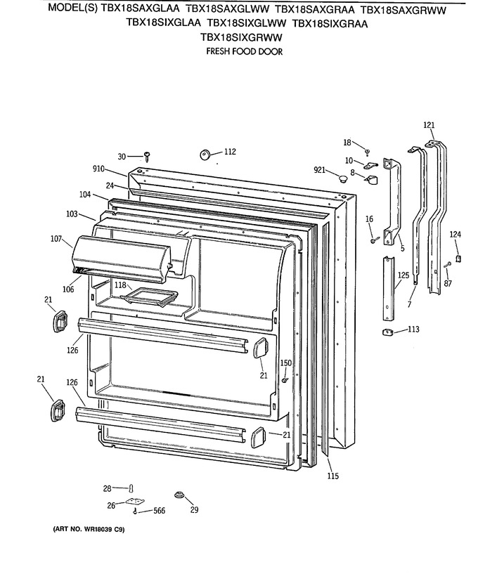 Diagram for TBX18SAXGRAA