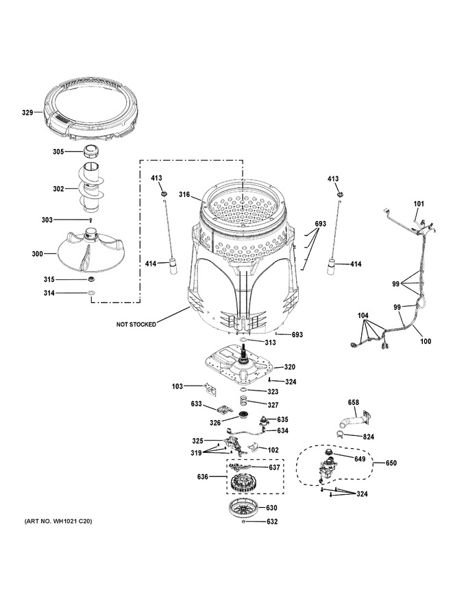 Diagram for PTW705BST0WS