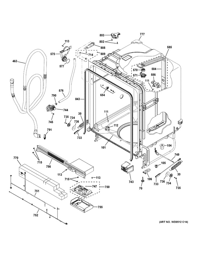 Diagram for GDT630PGR3WW