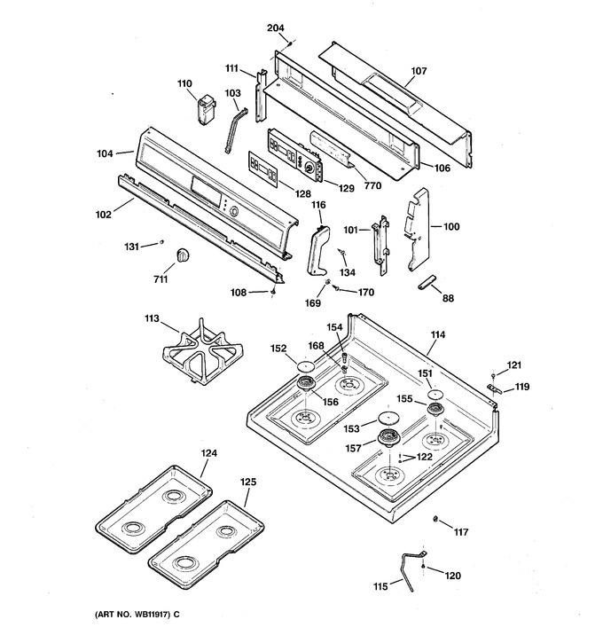 Diagram for RGB845WEC1WW