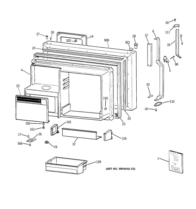 Diagram for TBX25PRYELWW