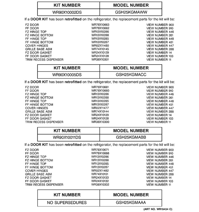 Diagram for GSH25KGMAWW