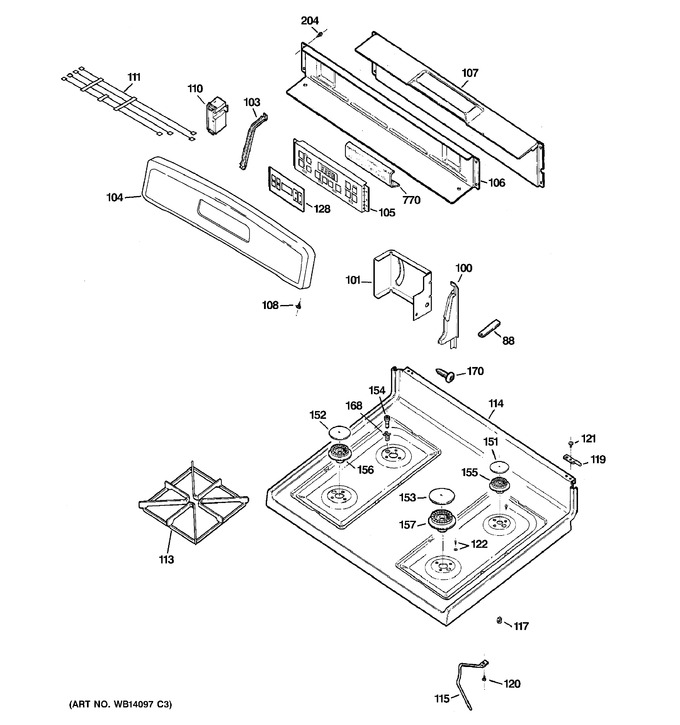 Diagram for JGB290SEN3SS