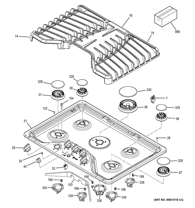 Diagram for PGP953DET2WW