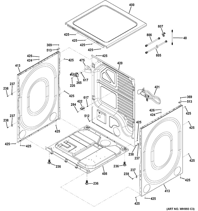 Diagram for GFDS250GF0WW