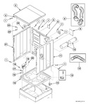 Diagram for Cabinet, Exhaust Duct And Base - Stacked Dryers